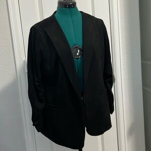Skies Are Blue Collarless Suede Blazer M